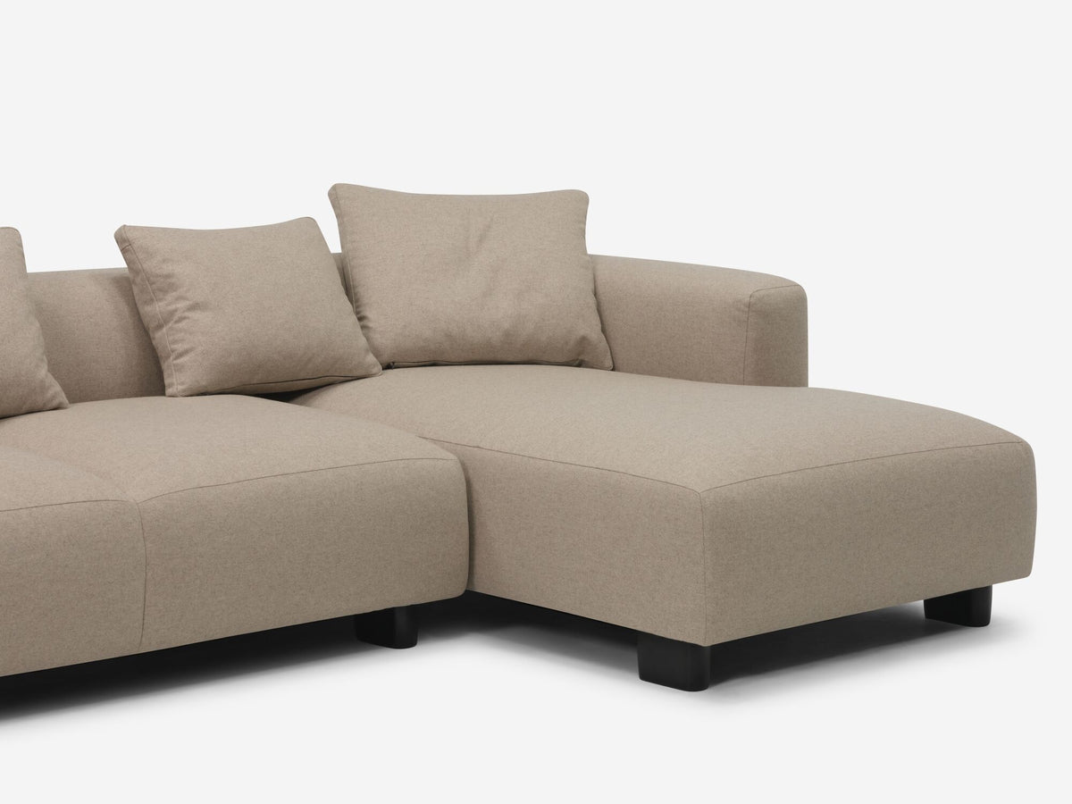 Lana Taupe with Black Stadium Legs - Right Hand Facing Chaise