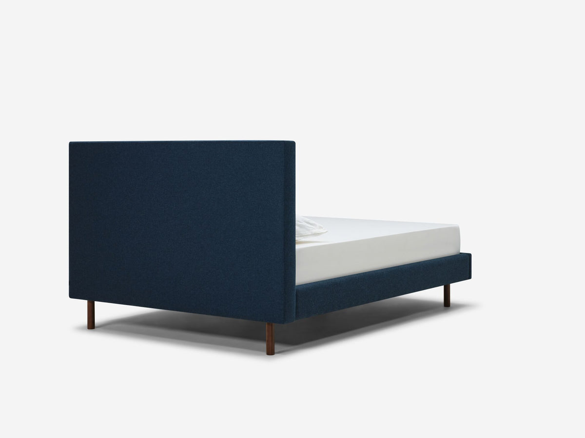 Low - Square - Button Tufted - Lana Dark Turquoise - Walnut Legs