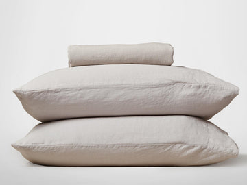 Silk & Snow Flax Bedding Set – Full / Oat
