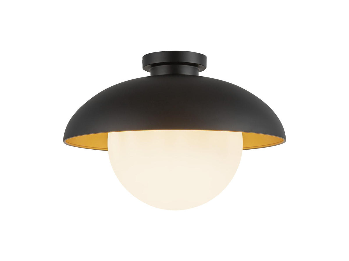 Rubio Flush Mount Light – 16" / Matte Black/Opal Matte Glass – view 2