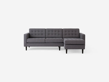 Jet Ash with Black Ash Legs - Right Hand Facing Chaise - Regular Arm Height