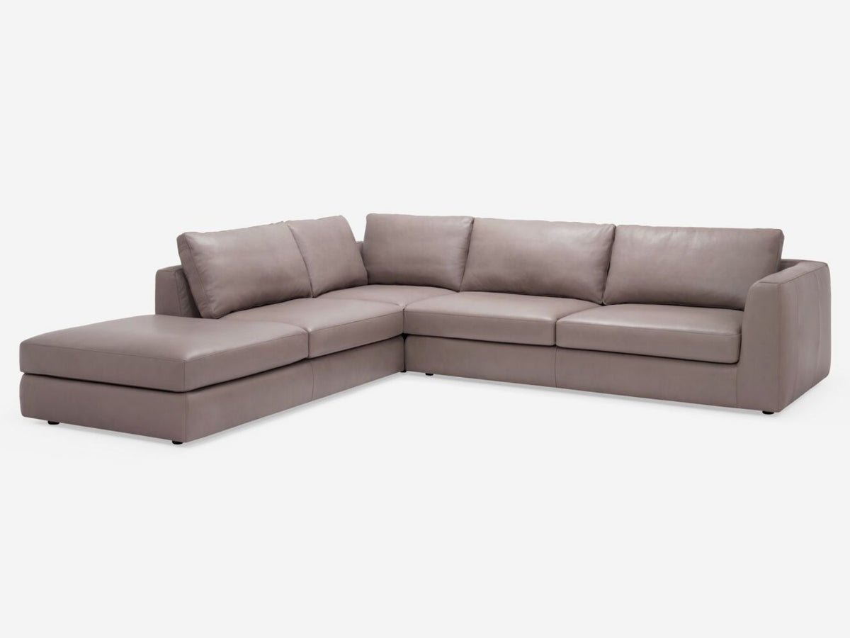 Suave Chrome - Left Hand Facing Backless Chaise - 1.5" Legs