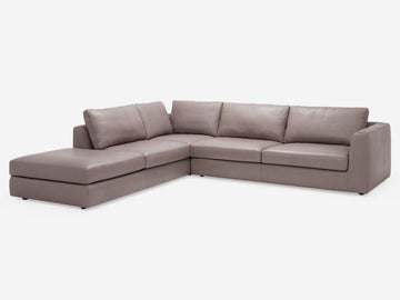 Suave Chrome - Left Hand Facing Backless Chaise - 1.5" Legs