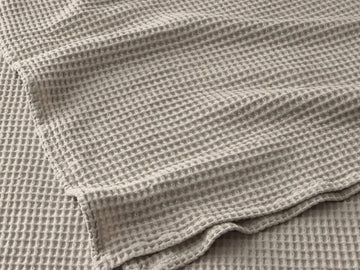 Silk & Snow Waffle Coverlet – Queen / Oat – view 2