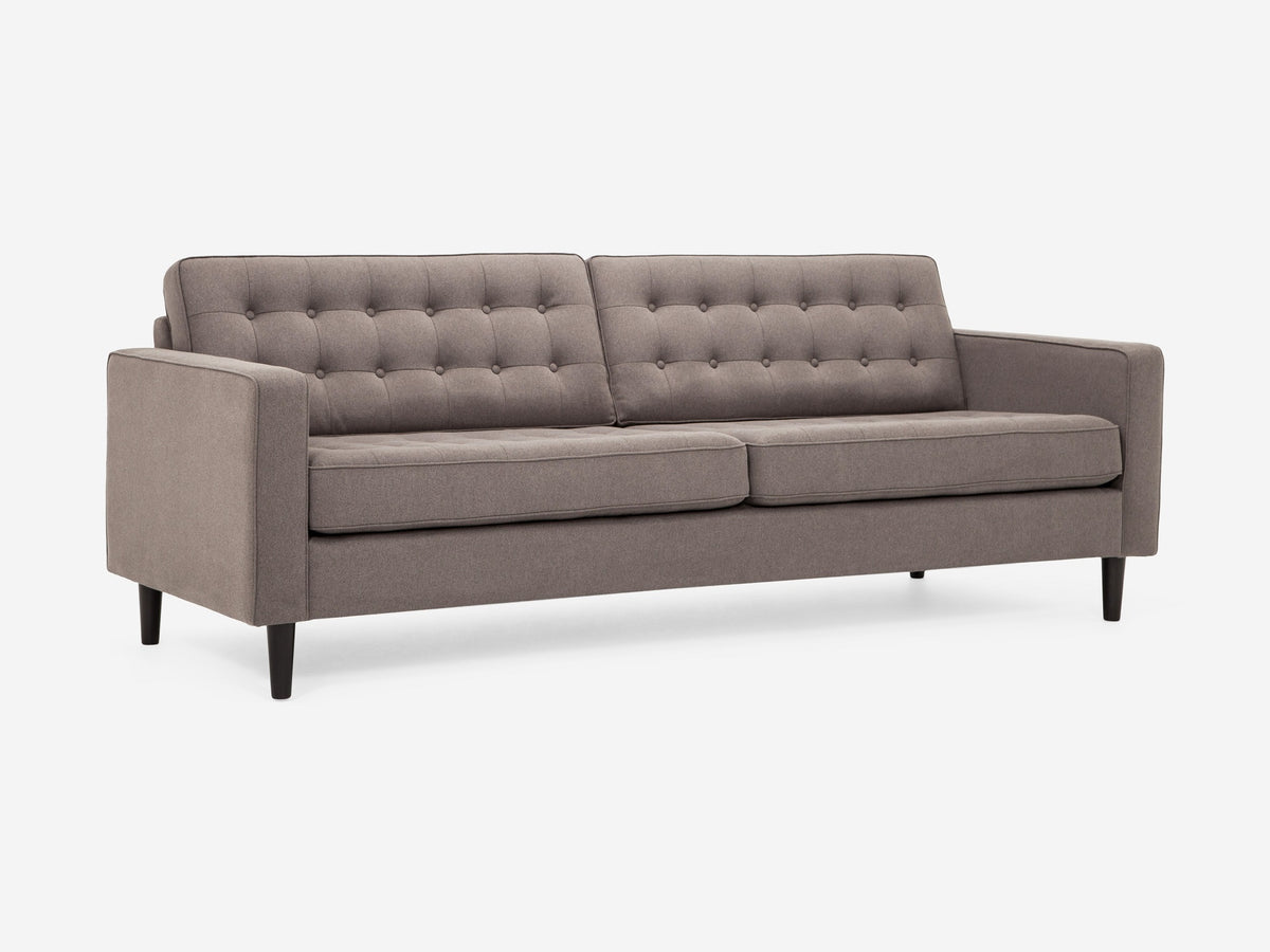 86" - Discontinued Fabric with Black Ash Legs and Regular Arm Height