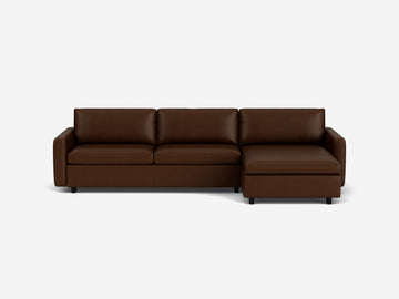 Coachella Madera with Black Ash Legs - Narrow Arms - Queen - Right Hand Facing Storage Chaise