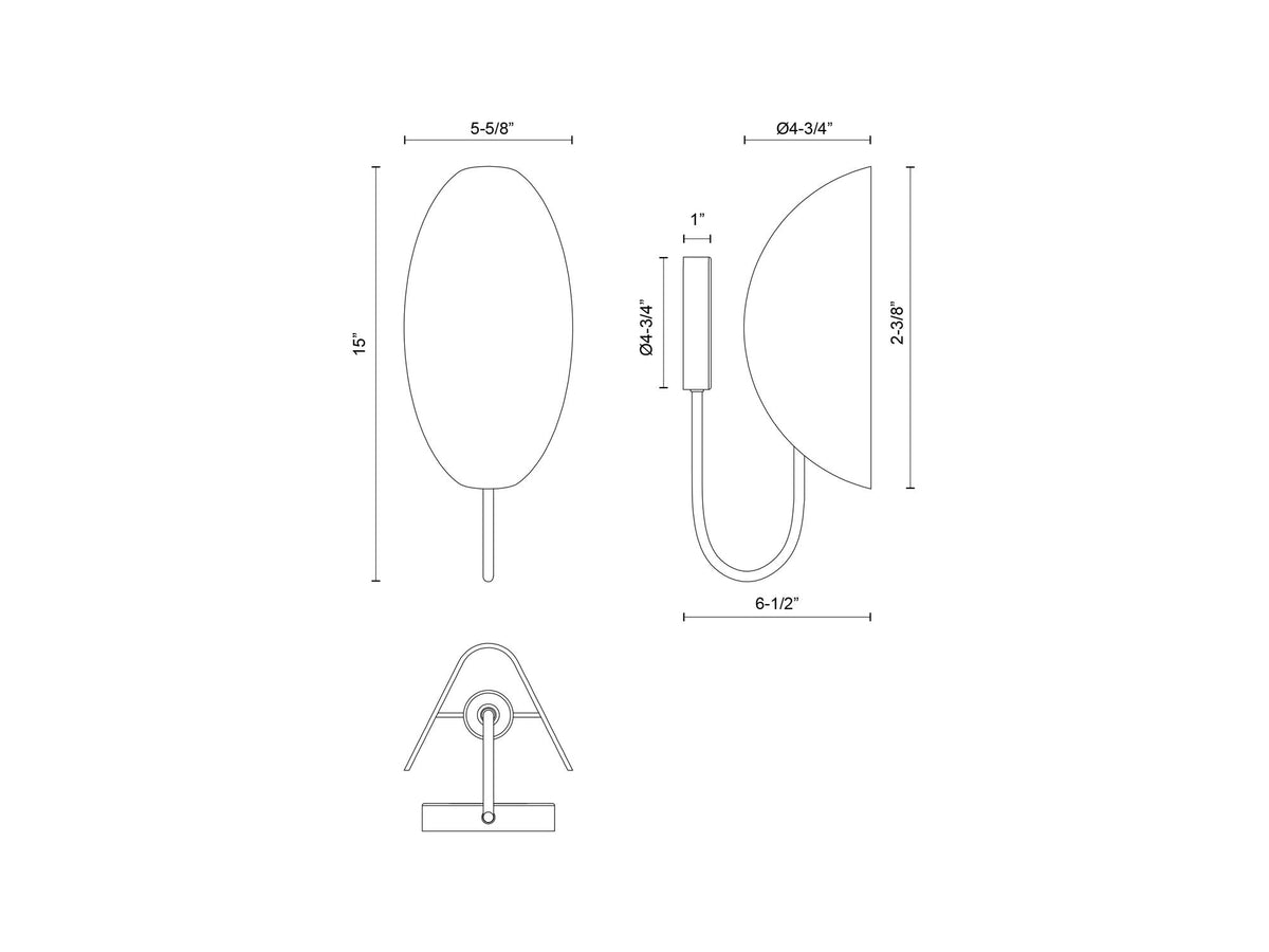 Seno Wall Light – Matte Black/White Cotton Fabric – view 2