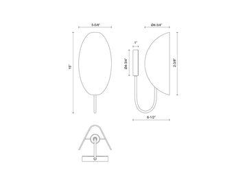 Seno Wall Light – Matte Black/White Cotton Fabric – view 2