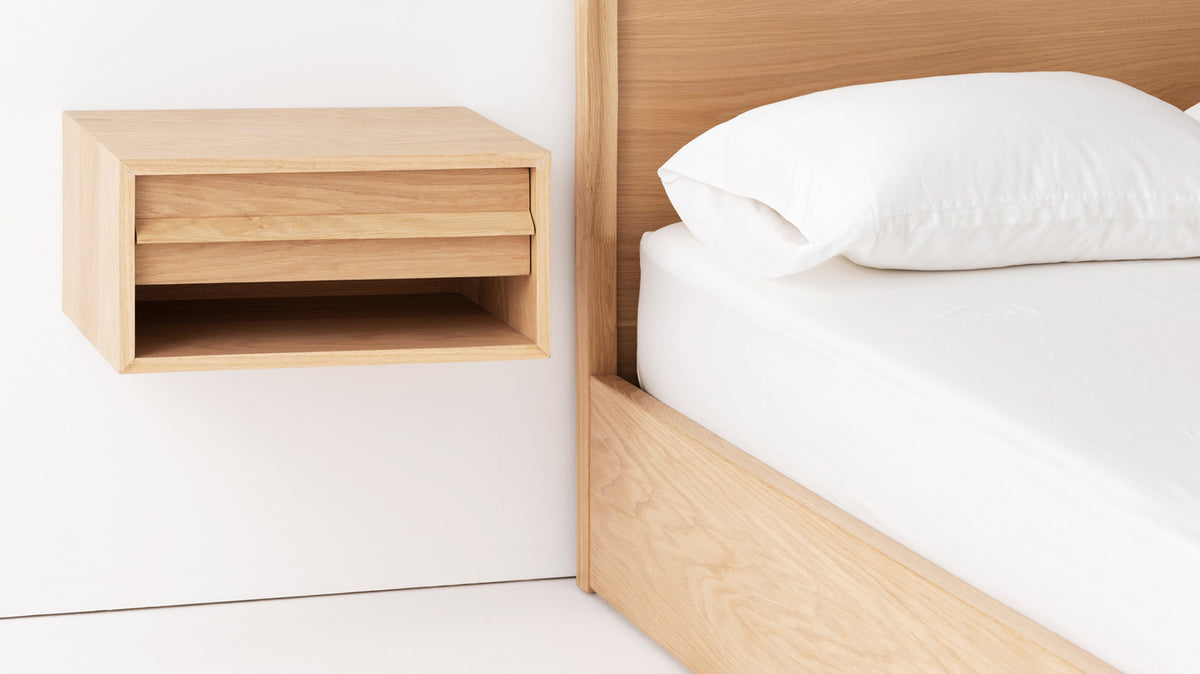 Marcel Open Shelf Floating Nightstand – Oak – view 3