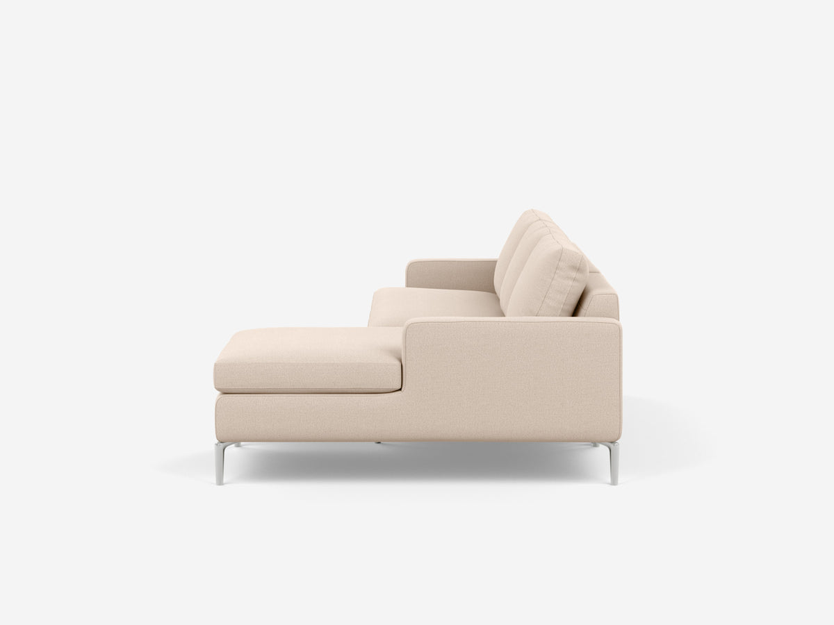 Grade 30 Panama Natural with Aluminum Legs - Right Hand Facing Chaise