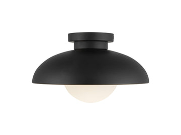 Rubio Flush Mount Light – 12" / Matte Black/Opal Matte Glass