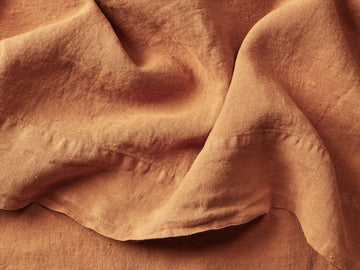 Silk & Snow Flax Flat Sheet – Full / Copper – view 2