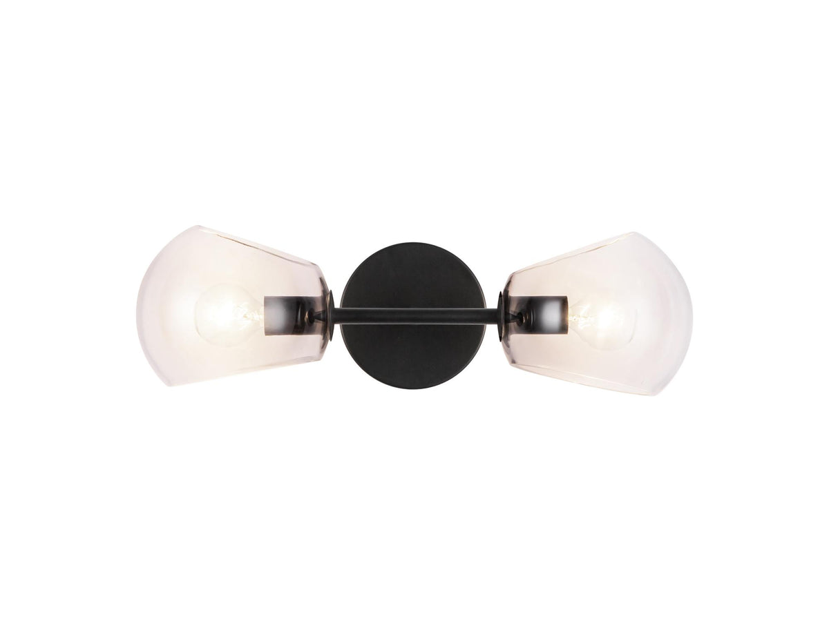 Willow Wall Light – 17" / Clear Glass/Matte Black