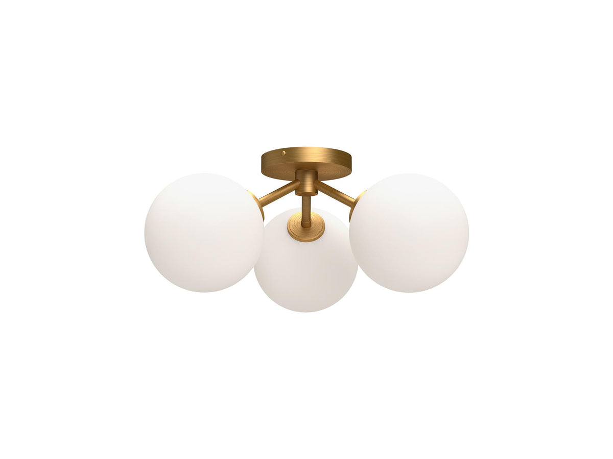 Cassia Semi-Flush Mount Light – Aged Gold/Opal Matte Glass