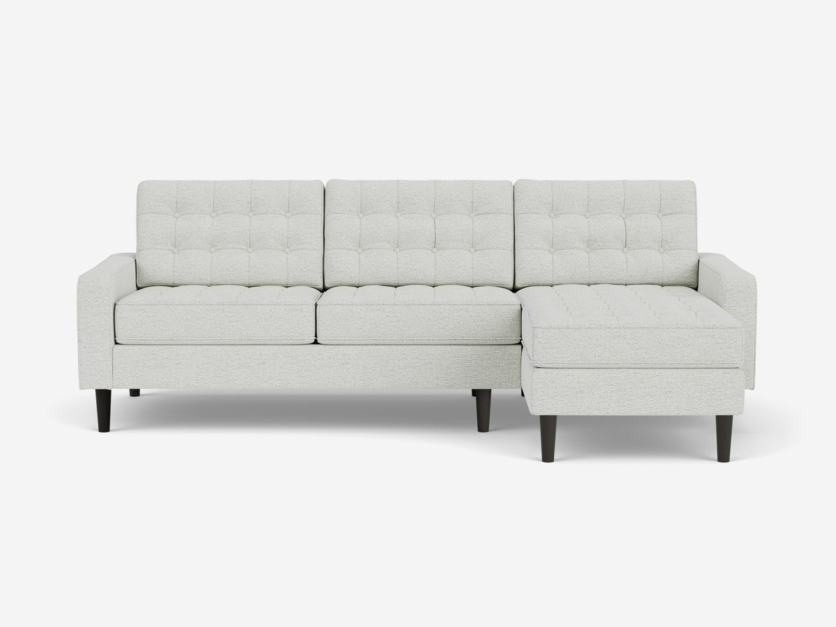 Arctic Wolf with Black Ash Legs - Right Hand Facing Chaise - Low Arm Height