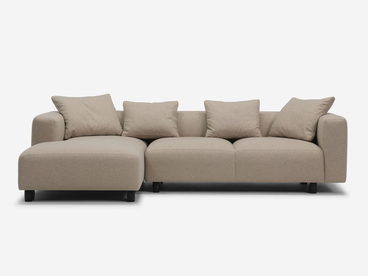 Lana Taupe with Black Stadium Legs - Left Hand Facing Chaise