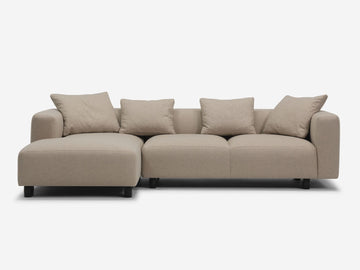 Lana Taupe with Black Stadium Legs - Left Hand Facing Chaise