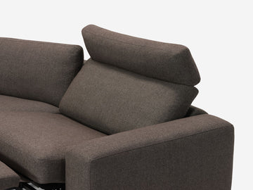 Onno Charcoal Warm Grey with Additional Headrest - Wide Seat - Left Hand Facing Backless Chaise - Wide Track Arm