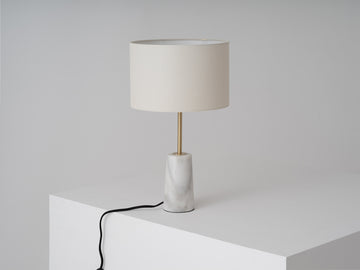 Tab Table Lamp – White Marble