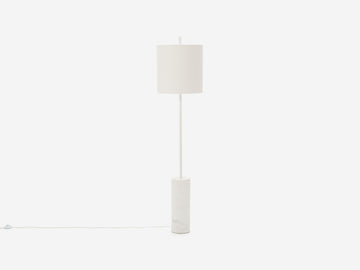 Drum Floor Lamp – White / White Shade