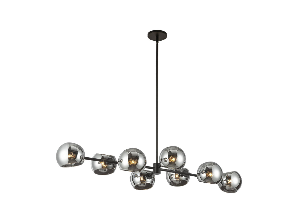 Willow Linear Pendant – Matte Black/Smoked Solid Glass