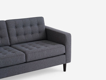 Jet Ash with Black Ash Legs - Left Hand Facing Chaise - Regular Arm Height