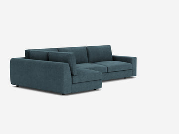 Lana Soft Blue - Left Hand Facing Full-Arm Chaise - 1.5" Legs