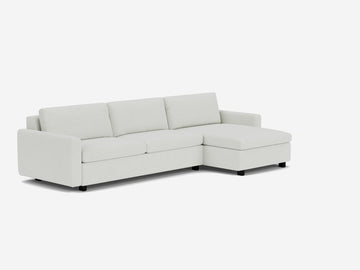 Arctic Wolf with Black Ash Legs - Narrow Arms - Queen - Right Hand Facing Storage Chaise