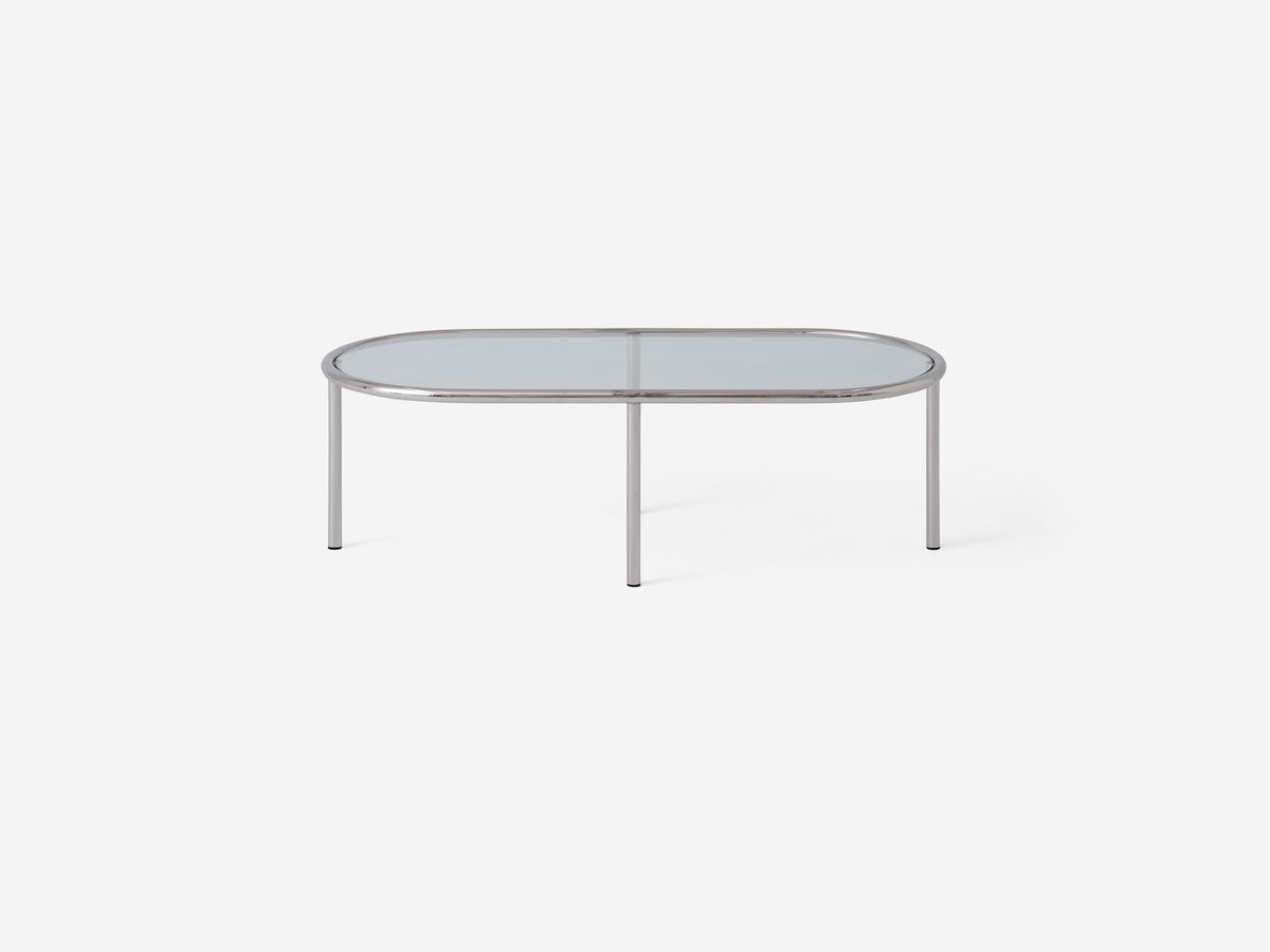 Tubular Coffee Table – Oval / Stainless Steel