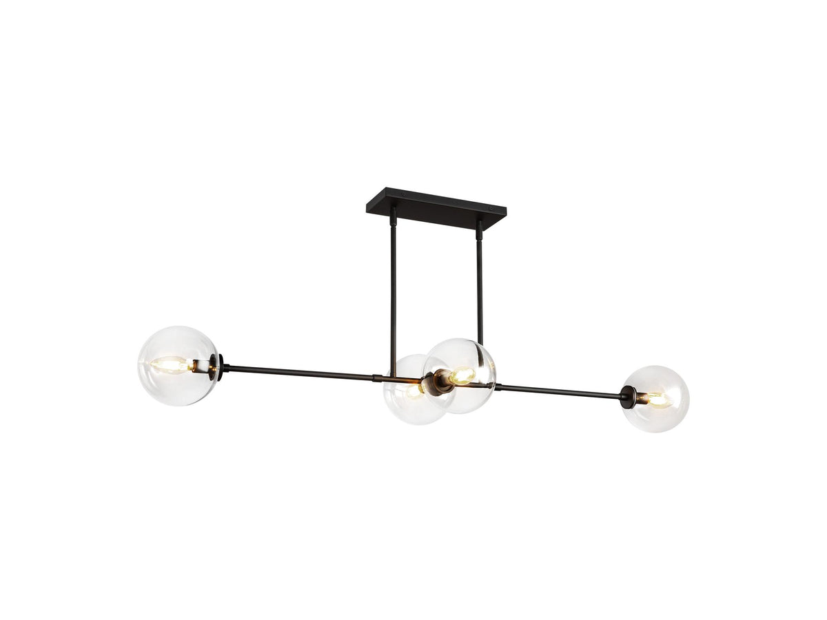 Cassia Linear Pendant – Matte Black/Clear Glass