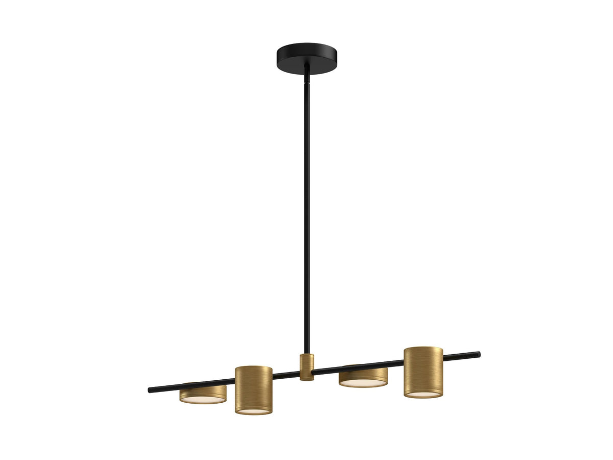 Jayden Linear Pendant – Black/Brushed Gold