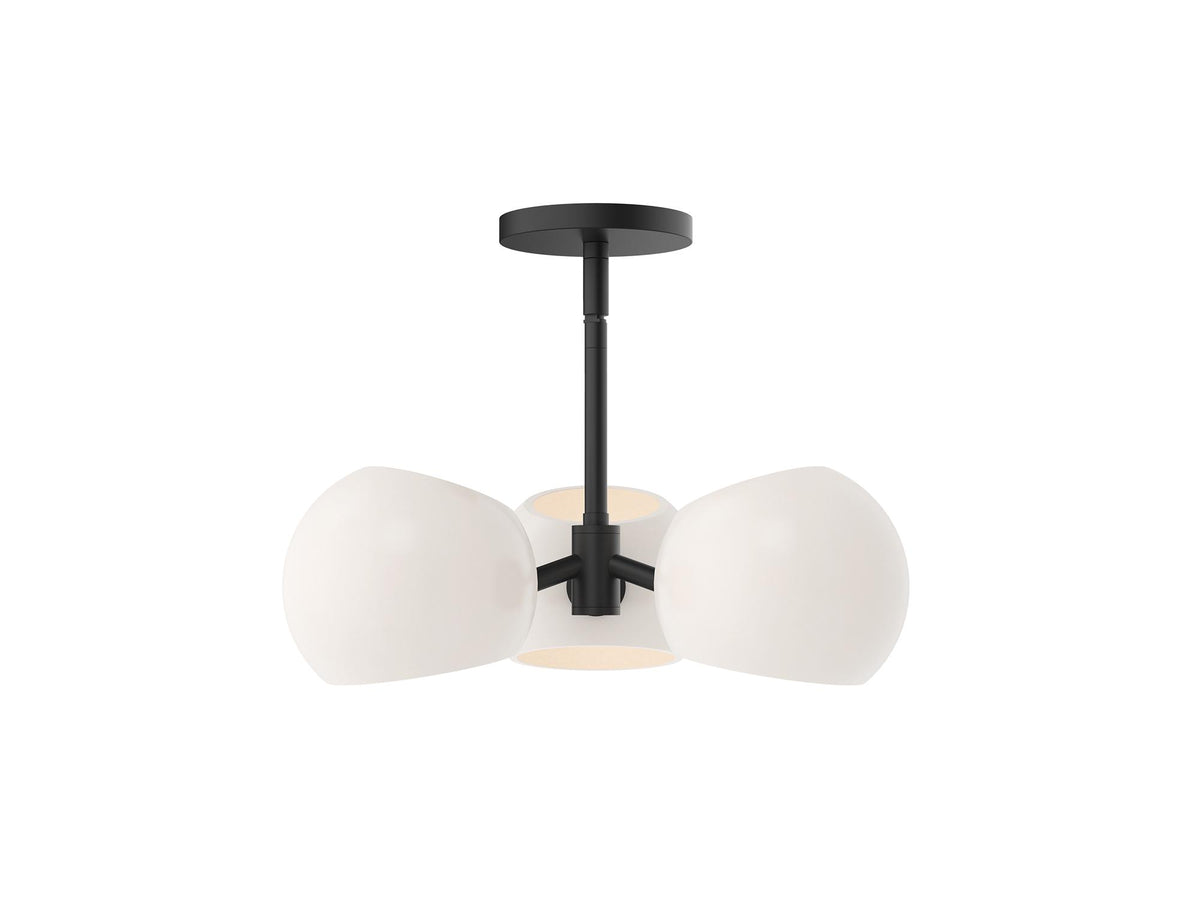 Willow Pendant – Matte Black/Opal Matte Glass