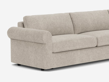 Polo Grey Fabric - 3 Seat - Shallow - Roll Arms
