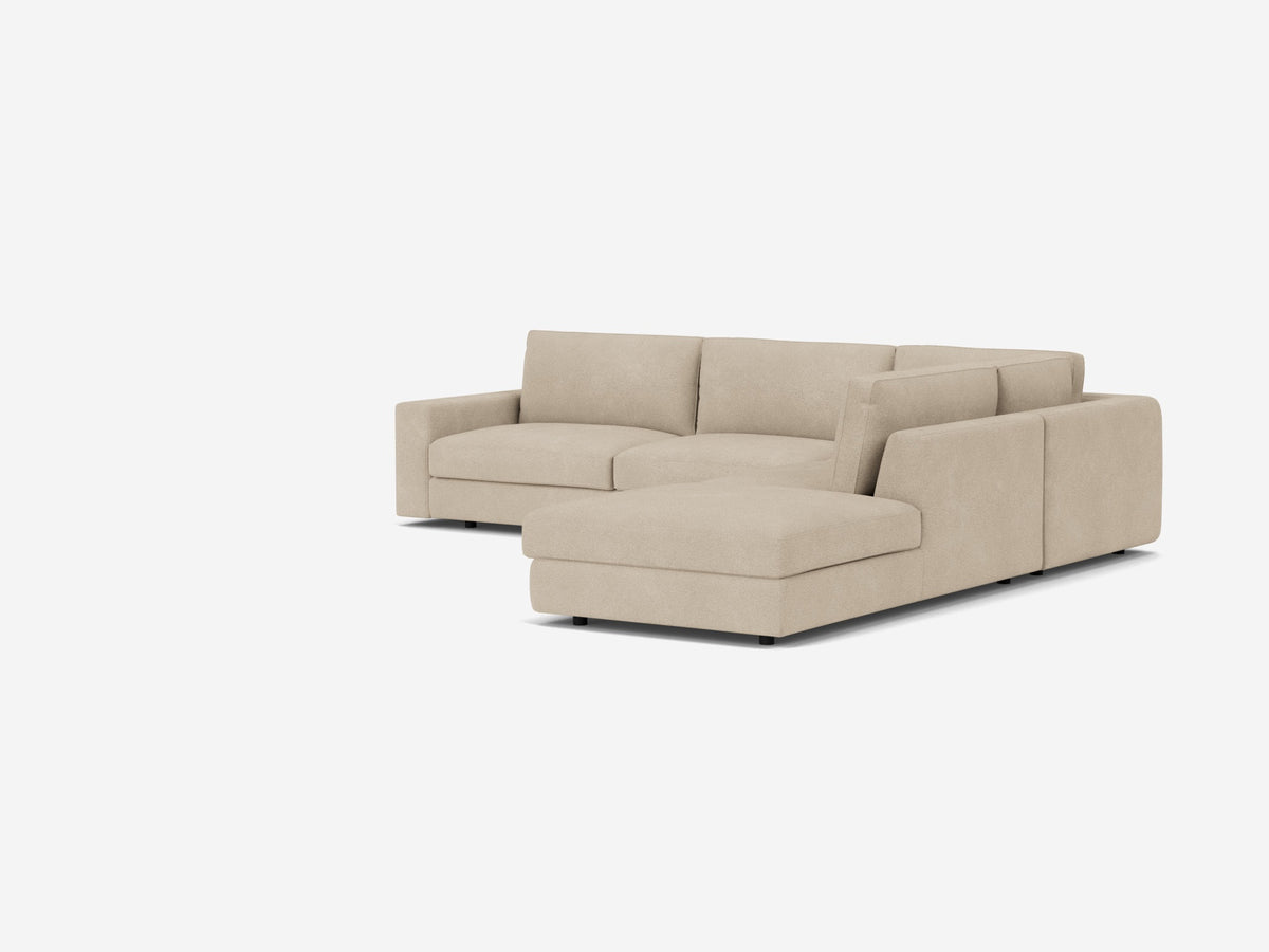 Ava Haze - Right Hand Facing Backless Chaise - 1.5" Legs