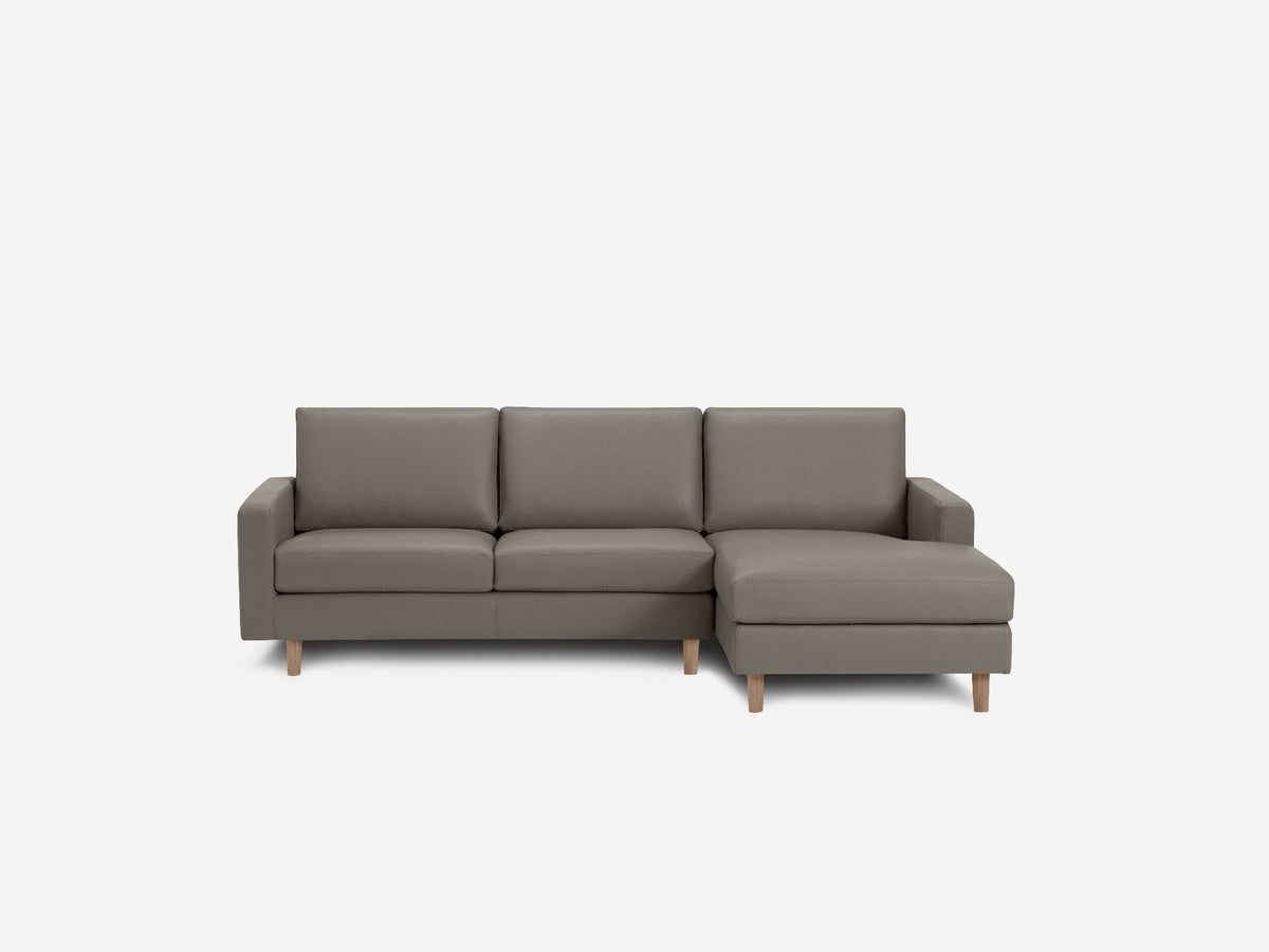 Grade 100 Rein Grey with Oak Legs - Right Hand Facing Chaise