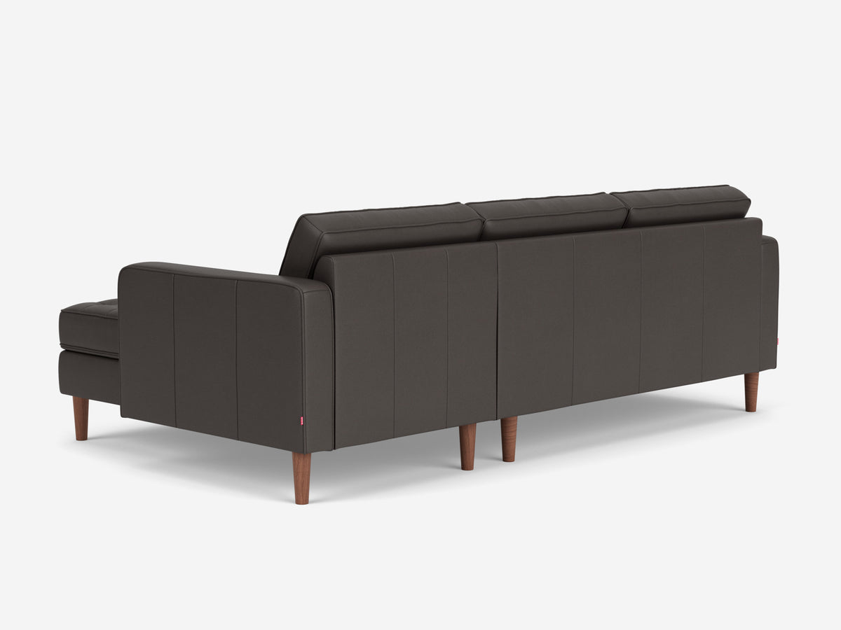 Evoque Ardesia with walnut Legs - Right Hand Facing Chaise - Regular Arm Height