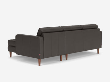 Evoque Ardesia with walnut Legs - Right Hand Facing Chaise - Regular Arm Height