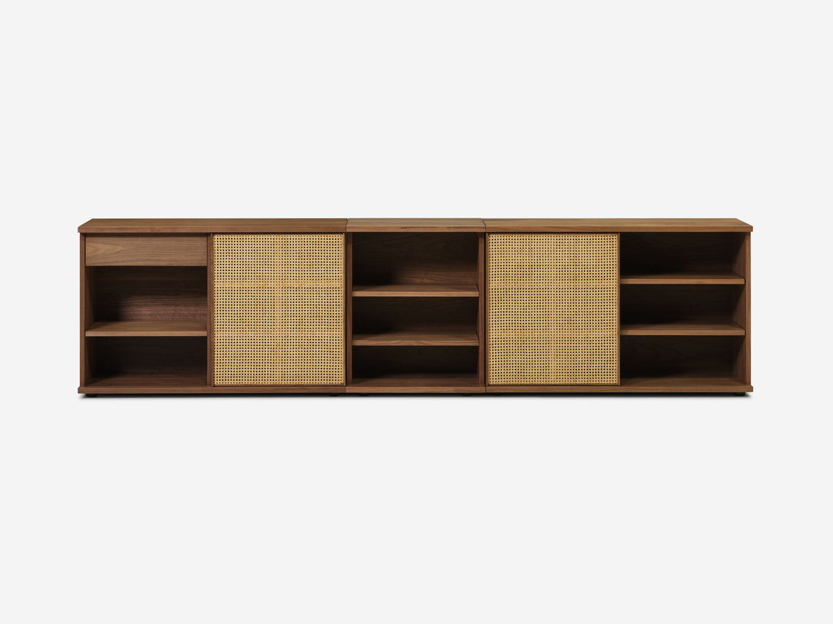 Extra Wide - Walnut - Cane Doors