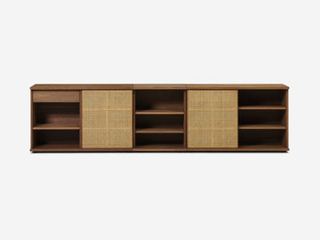 Extra Wide - Walnut - Cane Doors