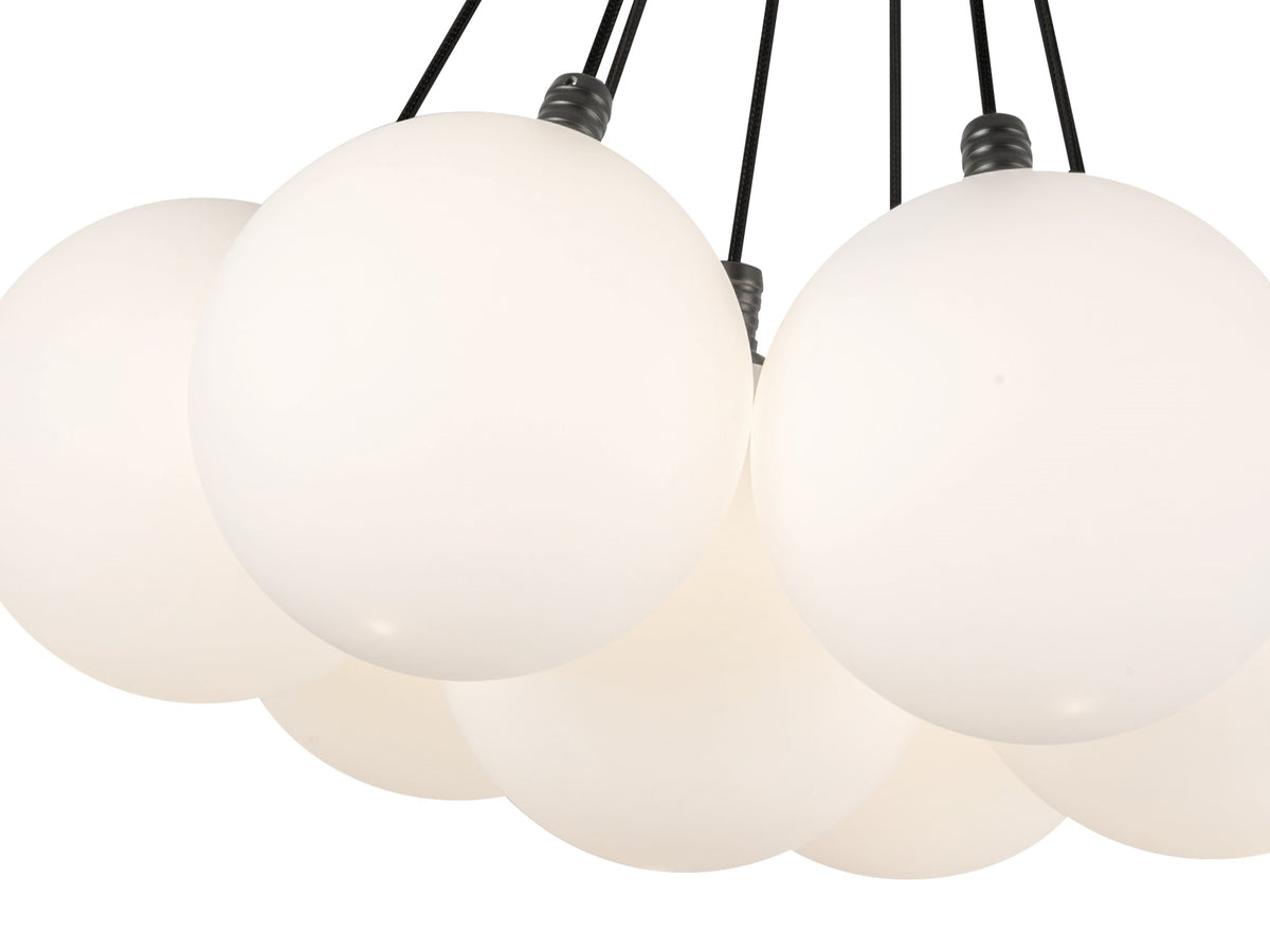 Bolla Chandelier – 17" / Black/Opal Glass – view 2