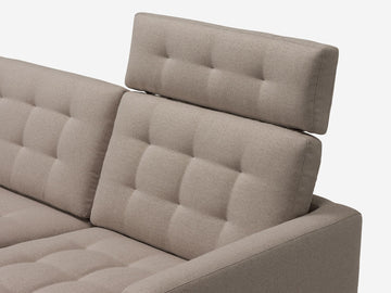 Panama Natural Fabric with Black Ash Legs - Right Hand Facing Chaise - Optional Headrest