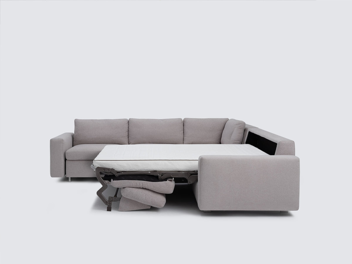 Ava Cloud with Stainless Steel Legs - Standard Arms - Left Hand Facing Storage Loveseat