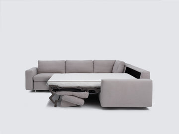 Ava Cloud with Stainless Steel Legs - Standard Arms - Left Hand Facing Storage Loveseat