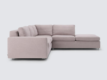 Ava Cloud with Stainless Steel Legs - Right Hand Facing Backless Chaise - Standard Arms