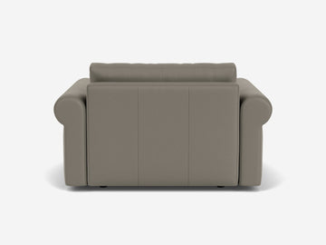 Rein Grey Leather - Shallow - 35 inch seat width - Roll Arms
