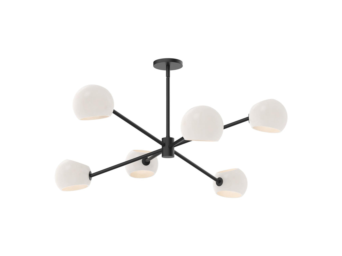 Willow Chandelier – 37" / Matte Black/Opal Matte Glass