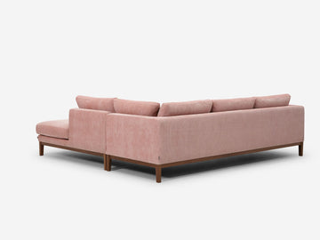 Valley Blossom with a Walnut Base - Right Hand Facing Backless Chaise
