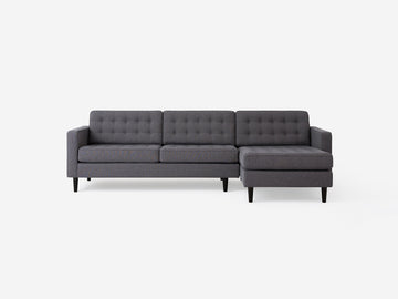 Jet Ash with Black Ash Legs - Right Hand Facing Grand Chaise - Regular Arm Height