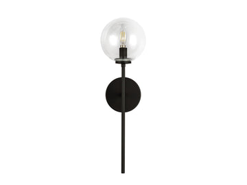 Cassia Wall Light – 1 Light / Matte Black/Clear Glass