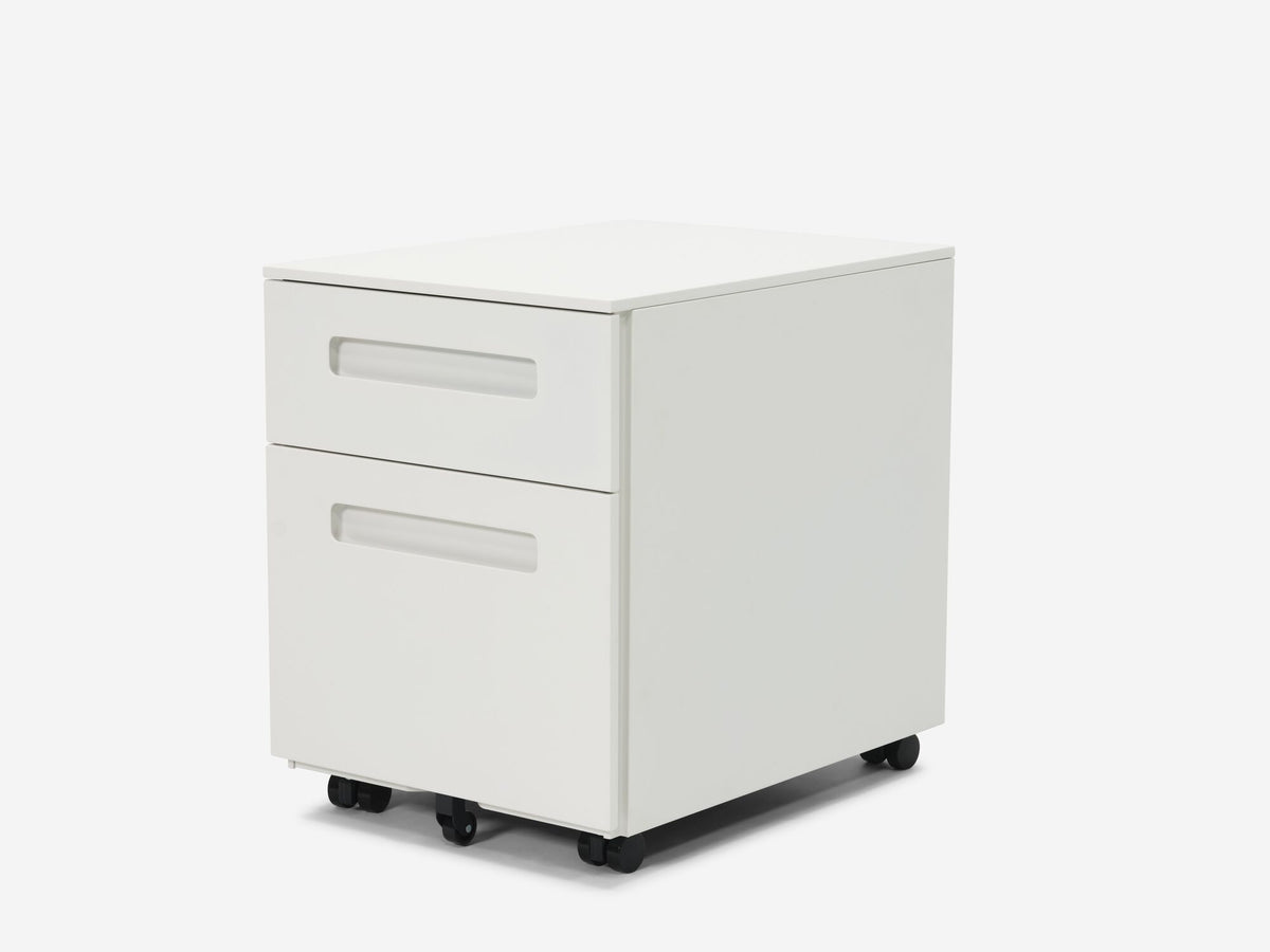 Novah Mobile Pedestal with Optional Cushion – White – view 2